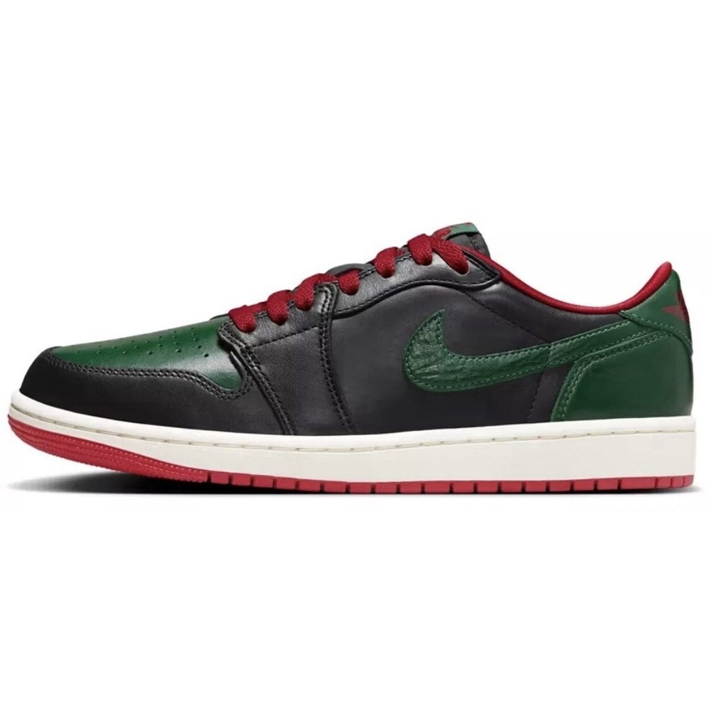Nike Air Jordan 1 Retro Low OG Black Gorge Green Red (CZ0775 036) Womens Size 9